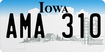 IA license plate AMA310
