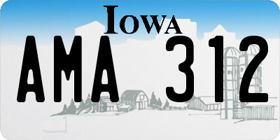 IA license plate AMA312