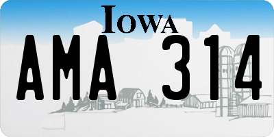 IA license plate AMA314