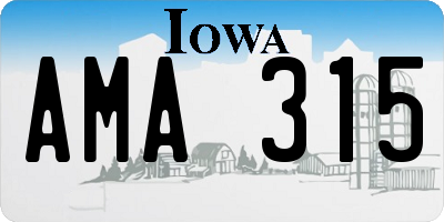 IA license plate AMA315