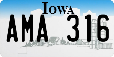 IA license plate AMA316