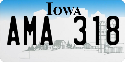 IA license plate AMA318