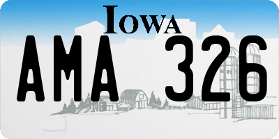 IA license plate AMA326