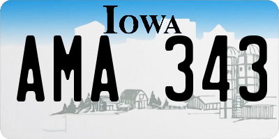 IA license plate AMA343