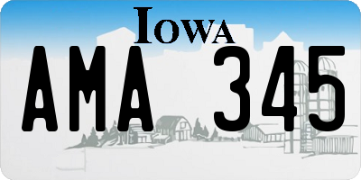 IA license plate AMA345