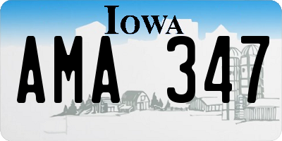 IA license plate AMA347