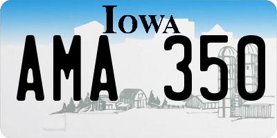 IA license plate AMA350