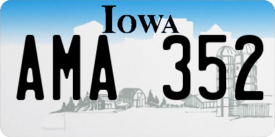 IA license plate AMA352