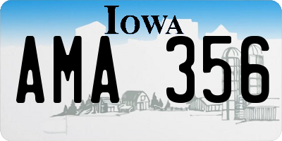 IA license plate AMA356