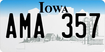 IA license plate AMA357