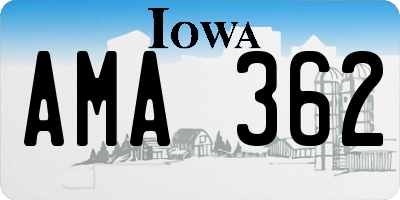 IA license plate AMA362