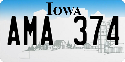 IA license plate AMA374