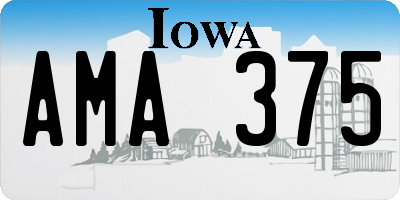IA license plate AMA375