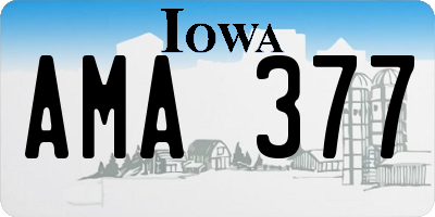 IA license plate AMA377