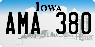 IA license plate AMA380