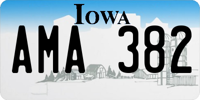 IA license plate AMA382