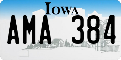 IA license plate AMA384