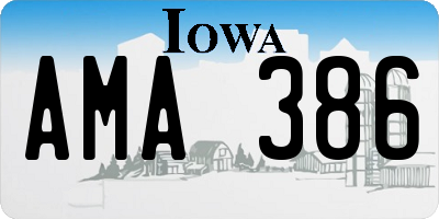 IA license plate AMA386