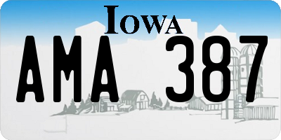 IA license plate AMA387