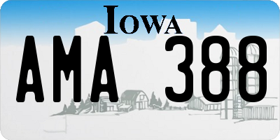 IA license plate AMA388