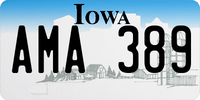 IA license plate AMA389