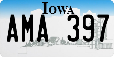 IA license plate AMA397