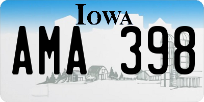IA license plate AMA398