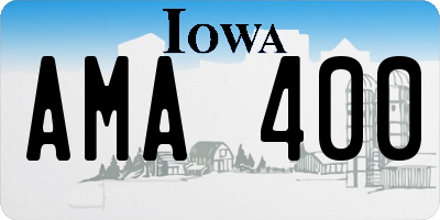 IA license plate AMA400