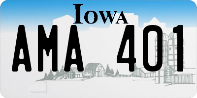 IA license plate AMA401