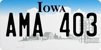 IA license plate AMA403