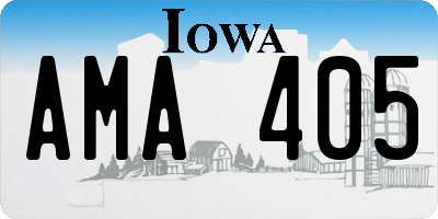 IA license plate AMA405