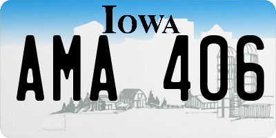 IA license plate AMA406