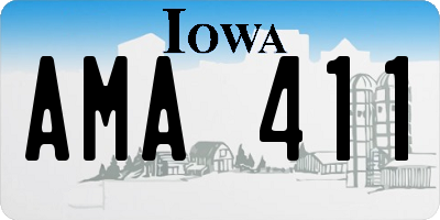 IA license plate AMA411