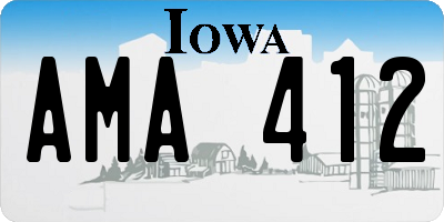 IA license plate AMA412