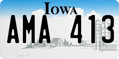 IA license plate AMA413