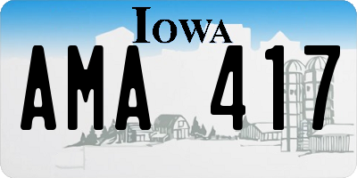 IA license plate AMA417