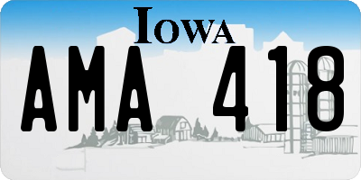 IA license plate AMA418