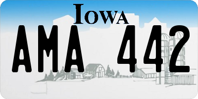 IA license plate AMA442