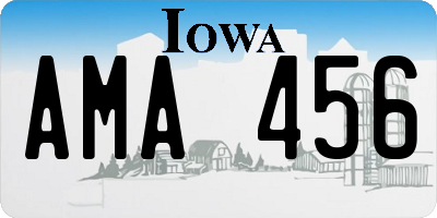 IA license plate AMA456