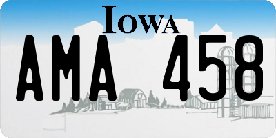 IA license plate AMA458