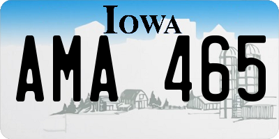 IA license plate AMA465