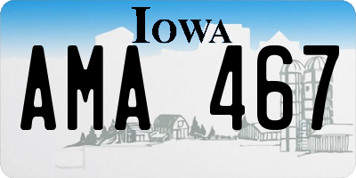 IA license plate AMA467