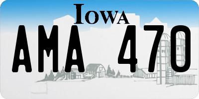 IA license plate AMA470