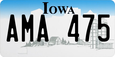 IA license plate AMA475