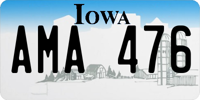 IA license plate AMA476