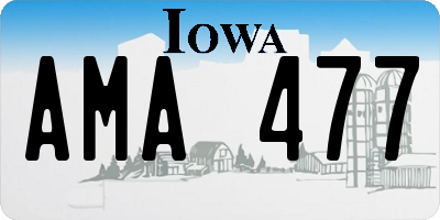 IA license plate AMA477