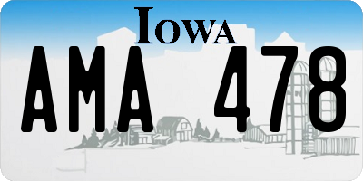 IA license plate AMA478