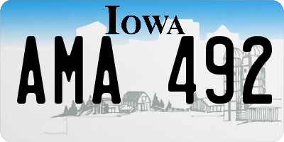 IA license plate AMA492