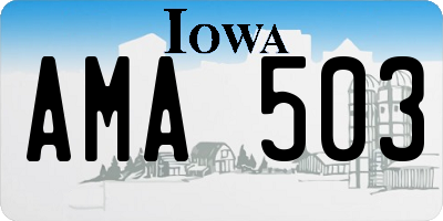 IA license plate AMA503