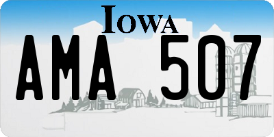 IA license plate AMA507